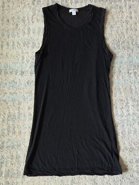 James Perse Black Jersey Tank Dress - Minimal Silhouette